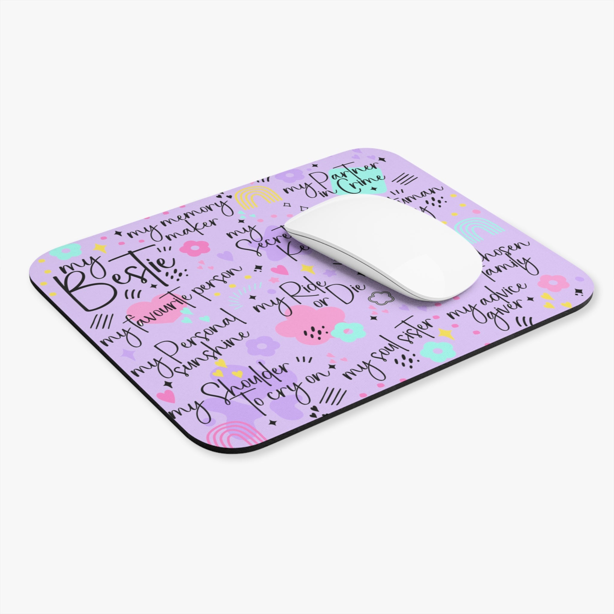 Bestie Mouse Pad — 'My Bestie' Positive Friendship Quotes Desk Mat