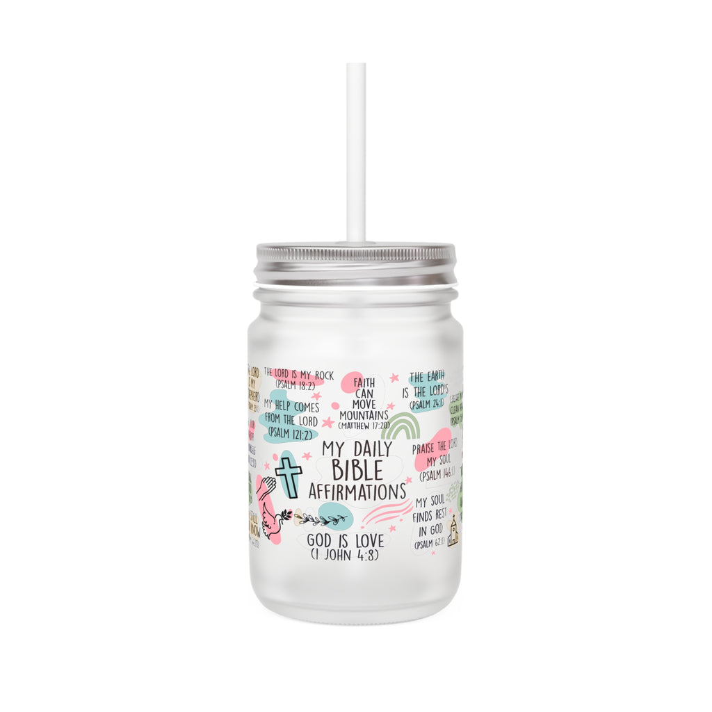 My Daily Bible Affirmations Frosted Mason Jar