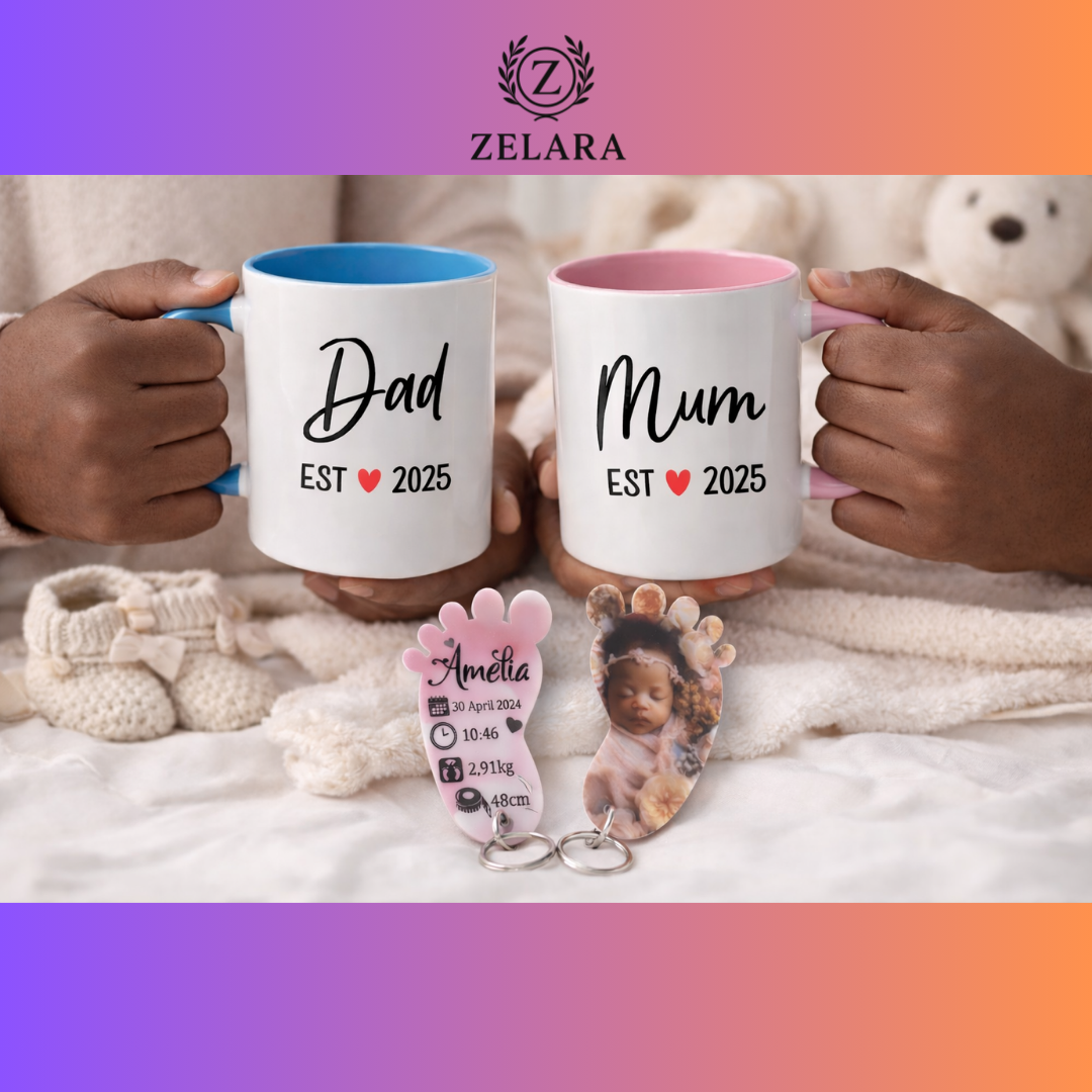 2 Baby Keychains + FREE Parent Mug Set